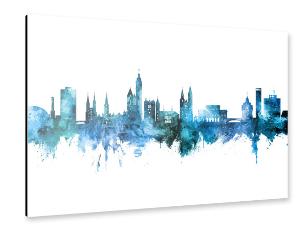 Alu-Dibond "Braunschweig Germany Skyline Blue" 30x20 cm artboxONE