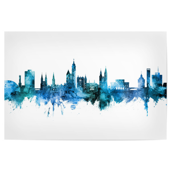Poster "Braunschweig Germany Skyline Blue" artboxONE - Städte