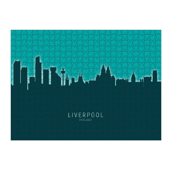 artboxONE Puzzle "Liverpool Skyline Glow Teal" artboxONE - Städte