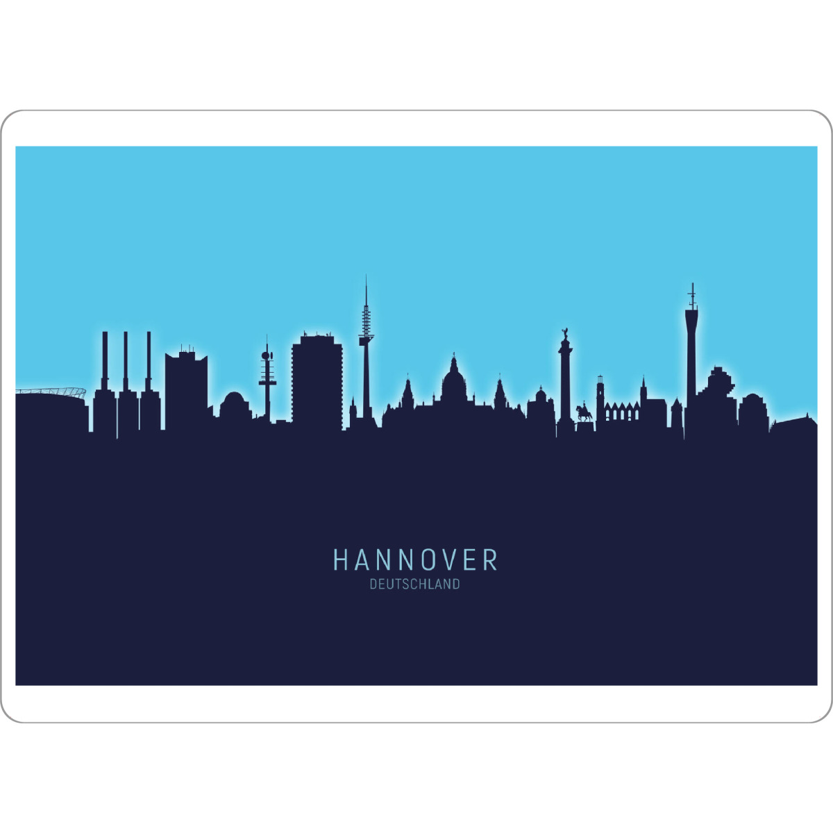 Tischset "Hannover Germany Skyline Glow Blue" artboxONE - Städte