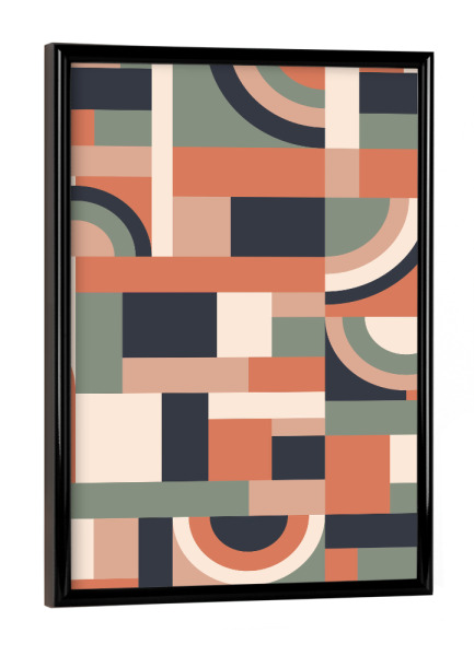Poster mit schwarzem Rahmen "Earth Tones Blocks" artboxONE - Abstrakt,Geometrie