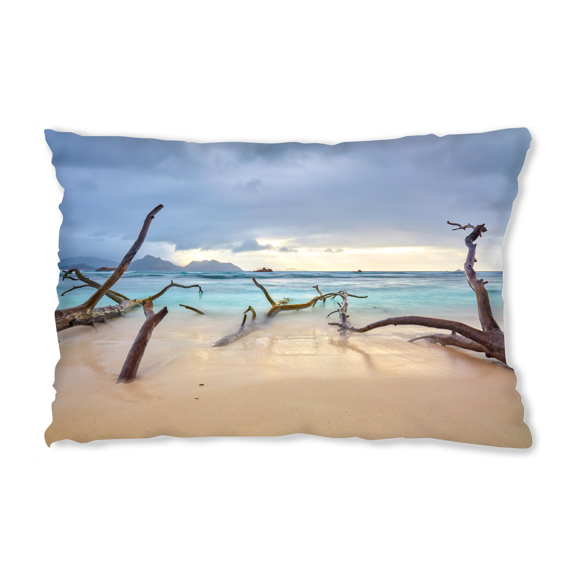 Design-Kissen "Wolken über La Digue" artboxONE - Natur,Reise,Reise / Strand und Meer,Reise / Afrika