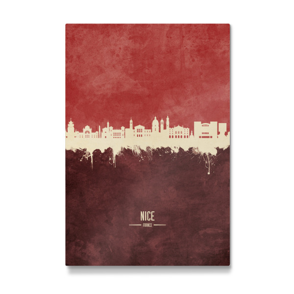 Galerie-Print "Nice France Skyline Dark Red" 30x20 cm artboxONE