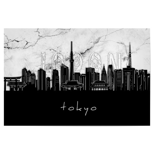 Poster "Tokyo skyline marble" artboxONE - Städte,Reise,Architektur,Städte / Tokio,Marmor