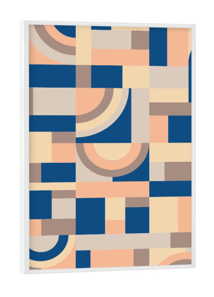 Poster mit weißem Rahmen "Soft & Blue Blocks" artboxONE - Abstrakt,Geometrie
