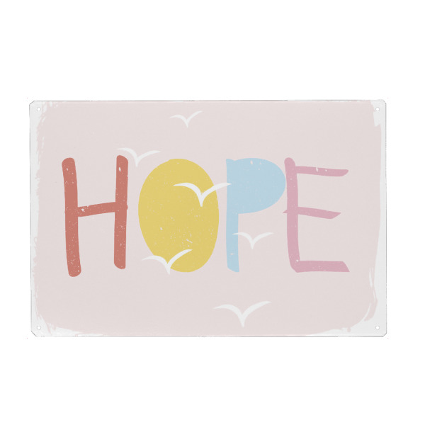 Metall Poster "Hope_ Hoffnung" artboxONE - Typografie,Liebe,Festivals