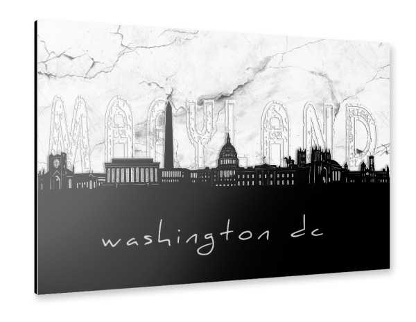 Alu-Dibond "Washington dc skyline marble" 30x20 cm artboxONE