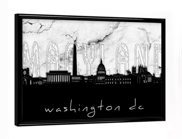 Poster mit schwarzem Rahmen "Washington dc skyline marble" artboxONE - Städte,Reise,Architektur,Städte / Washington,Marmor