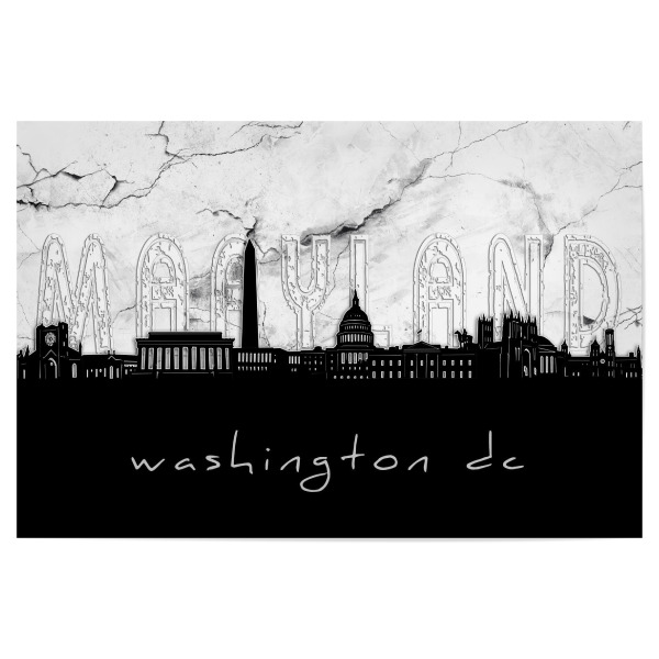 Poster "Washington dc skyline marble" artboxONE - Städte,Reise,Architektur,Städte / Washington,Marmor