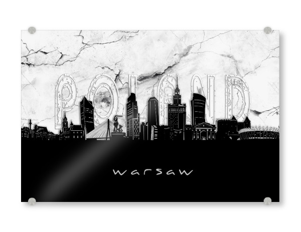 Acrylglasbild "Warsaw skyline marble" artboxONE - Städte,Reise,Architektur,Marmor