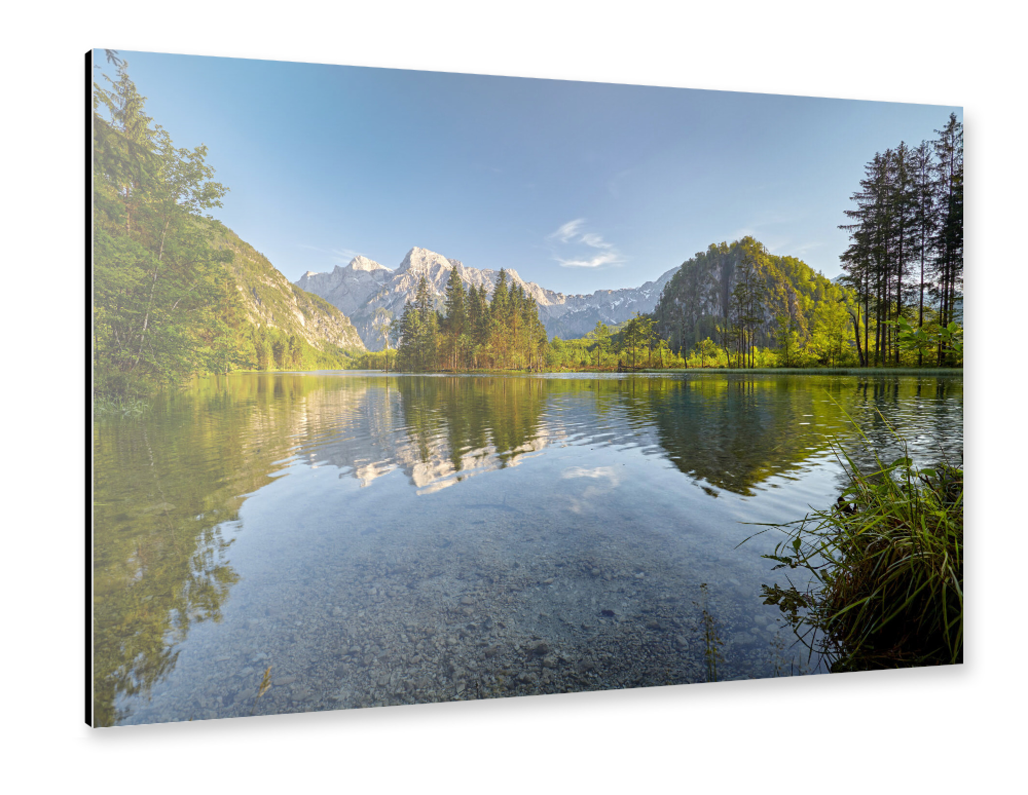 Alu-Dibond "Sommerlicher Bergsee" 75x50 cm artboxONE