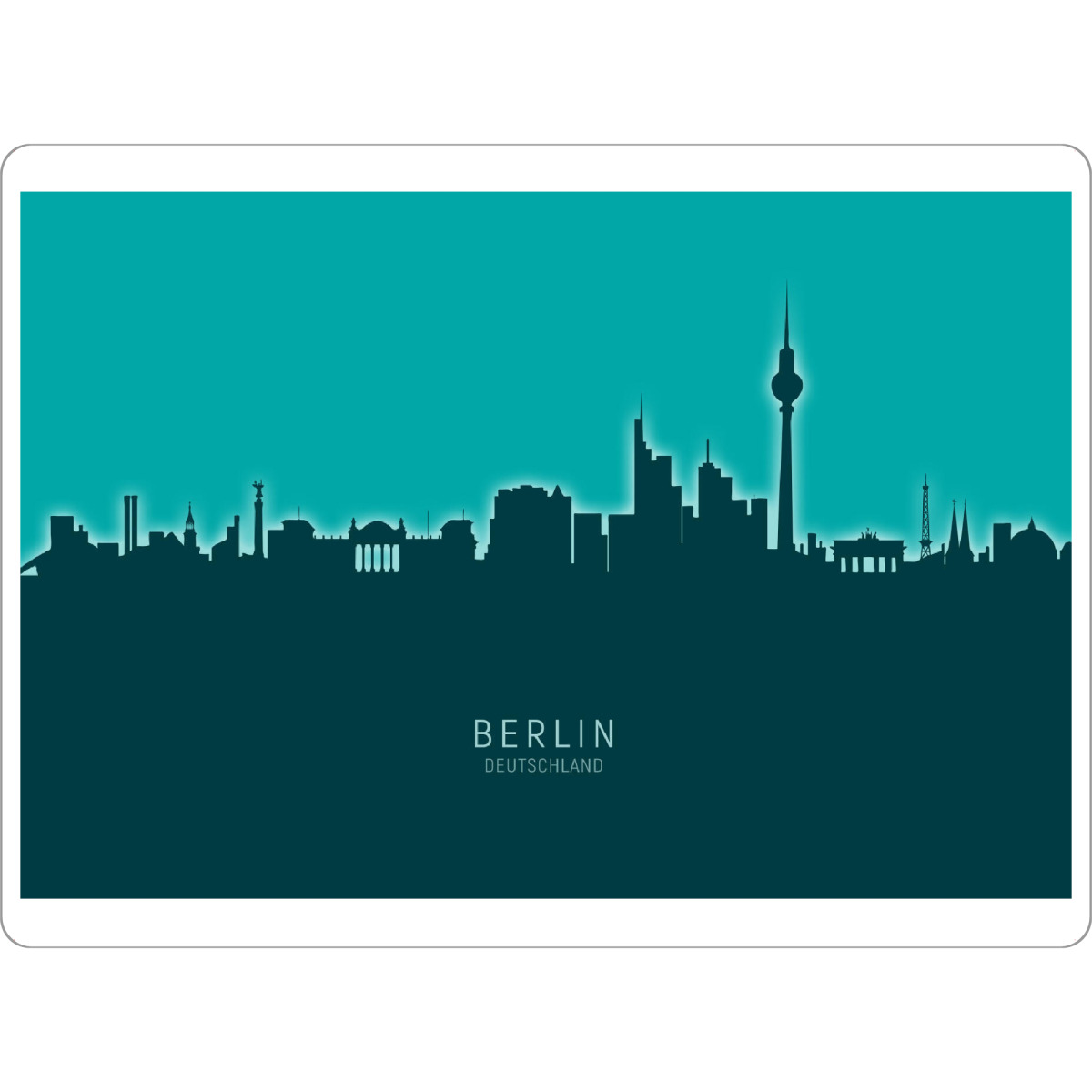 Tischset "Berlin Germany Skyline Glow Teal" artboxONE - Städte,Städte / Berlin