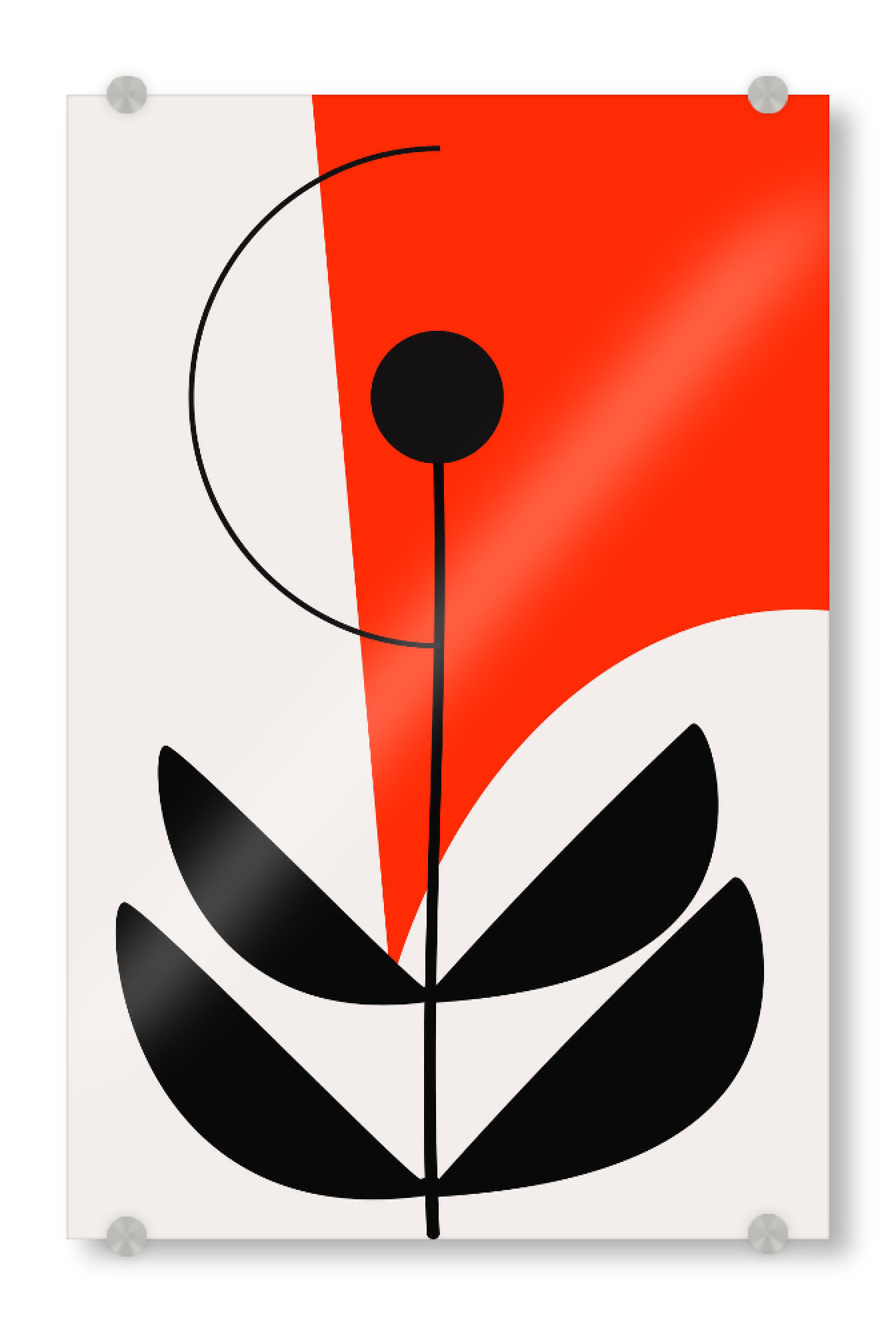 Acrylglasbild "Geometric Plant No R" artboxONE - Natur,Floral,Abstrakt,Geometrie