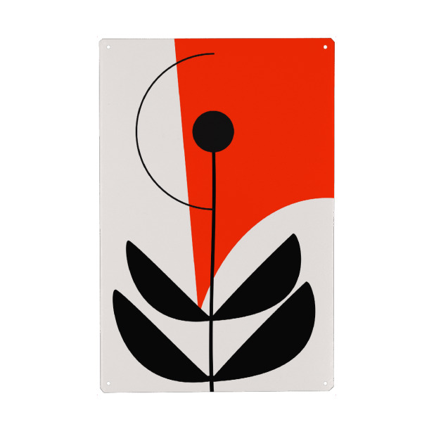 Metall Poster "Geometric Plant No R" artboxONE - Natur,Floral,Abstrakt,Geometrie