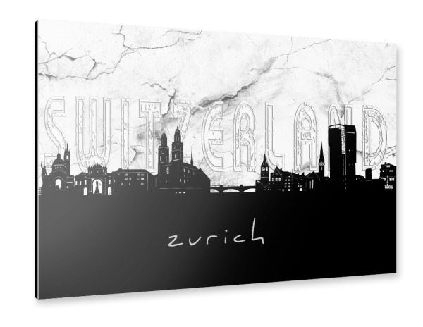 Alu-Dibond "Zurich skyline marble" 30x20 cm artboxONE