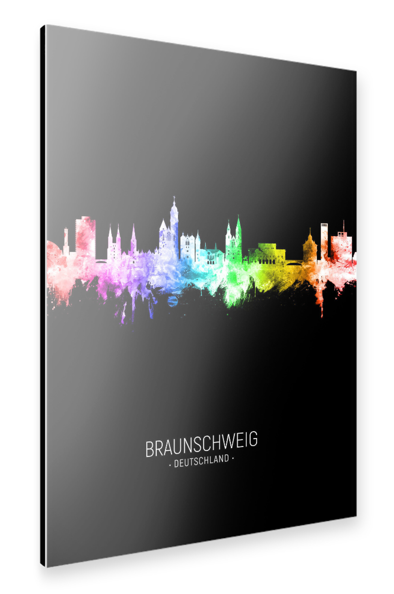 Alu-Dibond "Braunschweig Skyline Colour Black" 75x50 cm artboxONE