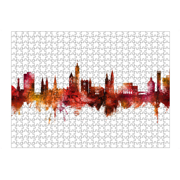artboxONE Puzzle "Braunschweig Germany Skyline Red" artboxONE - Städte