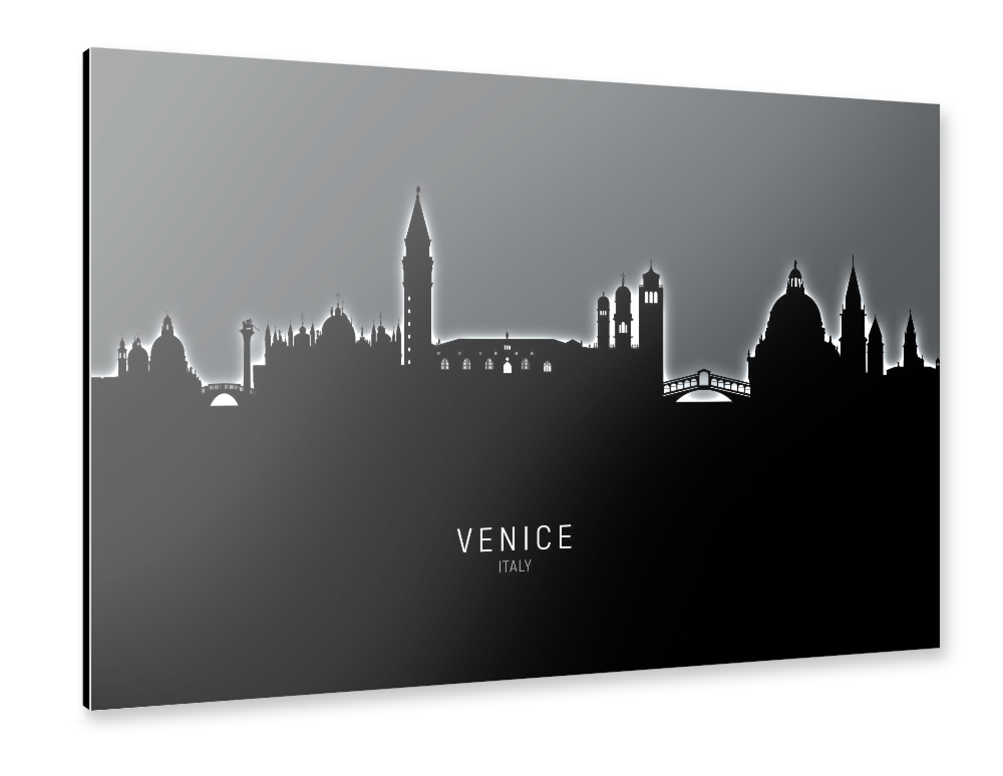 Alu-Dibond "Venice Italy Skyline Glow White" 75x50 cm artboxONE