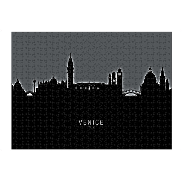 Puzzle Ravensburger "Venice Italy Skyline Glow White" artboxONE - Städte,Städte / Venedig