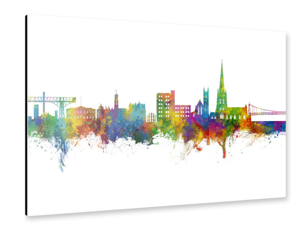 Alu-Dibond "Warrington England Skyline" 30x20 cm artboxONE
