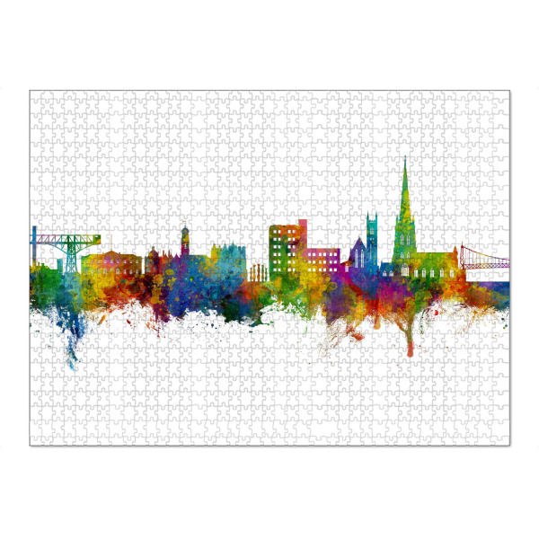 Puzzle Ravensburger "Warrington England Skyline" artboxONE - Städte