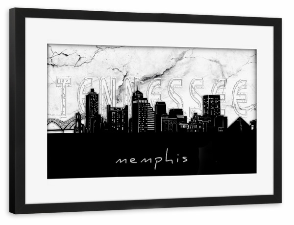 Poster mit Rahmen schwarz "Memphis skyline marble" artboxONE - Städte,Reise,Architektur,Marmor