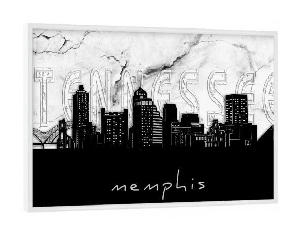 Poster mit weißem Rahmen "Memphis skyline marble" artboxONE - Städte,Reise,Architektur,Marmor