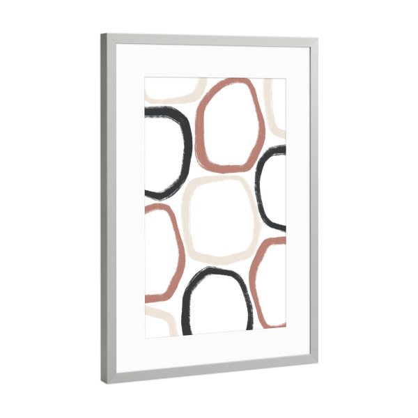 Poster mit Rahmen Silber "Three Stones - All over" artboxONE - Abstrakt,Geometrie