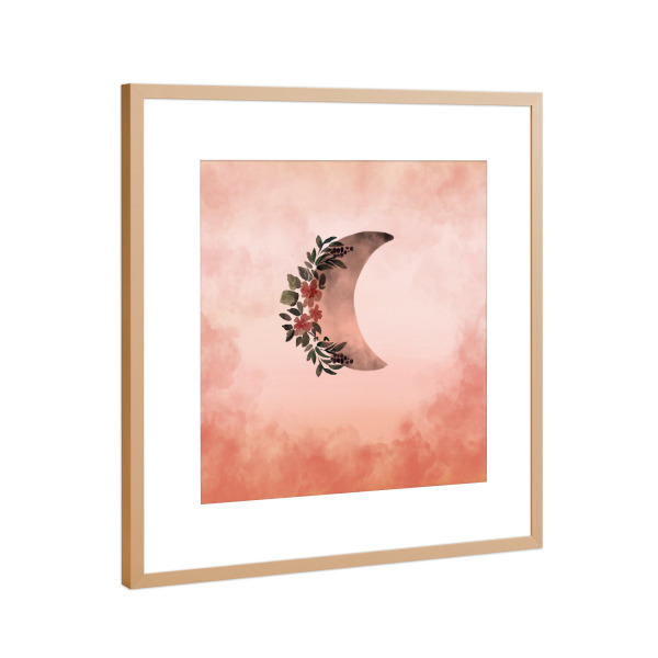 Poster mit Rahmen Kupfer "MAGIC MOON" artboxONE - Floral,Abstrakt,Galaxy