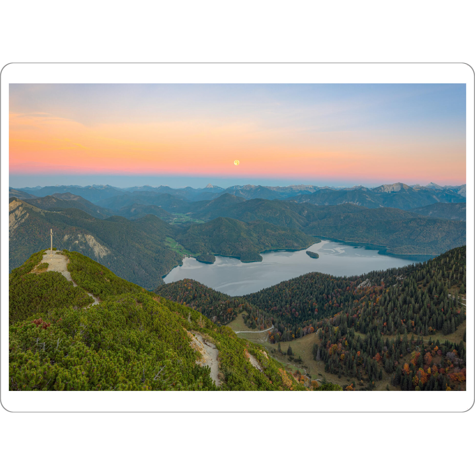 Tischset "Vollmond über dem Walchensee" artboxONE - Natur,Reise