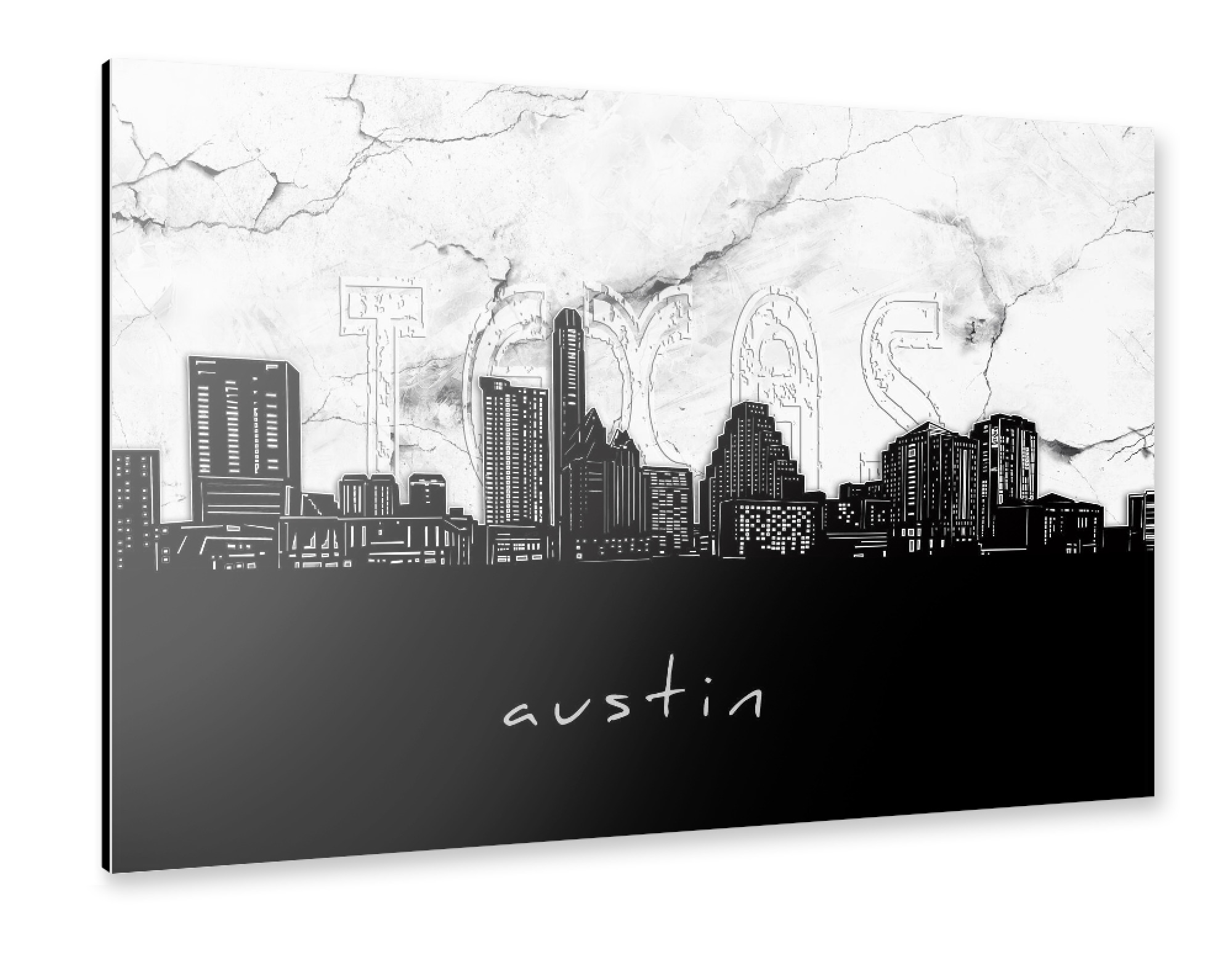 Alu-Dibond "Austin skyline marble" 30x20 cm artboxONE