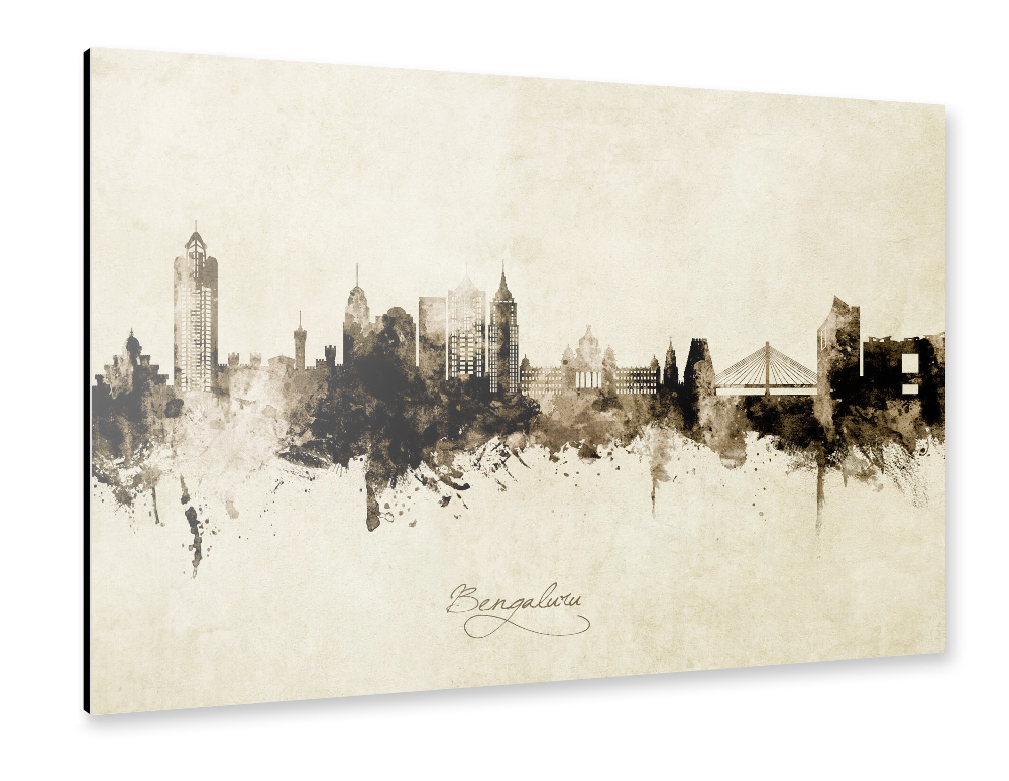Alu-Dibond "Bengaluru Skyline Sepia" 75x50 cm artboxONE