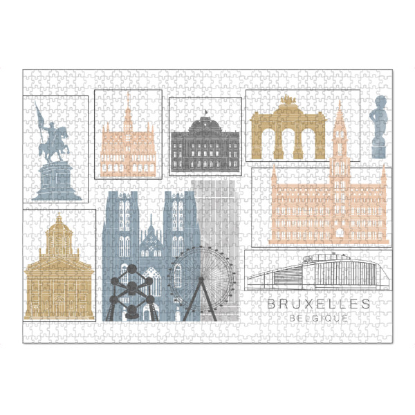Puzzle Ravensburger "Brussels skyline earth" artboxONE - Städte,Reise,Architektur,Kartografie