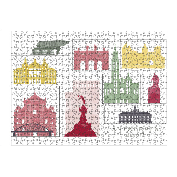 artboxONE Puzzle "Antwerp skyline burgundy" artboxONE - Städte,Reise,Architektur,Kartografie