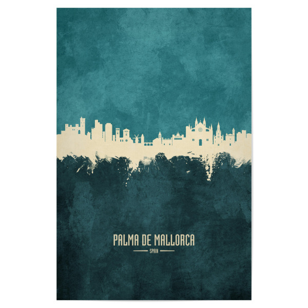 Poster "Palma de Mallorca Skyline Turq" artboxONE - Städte