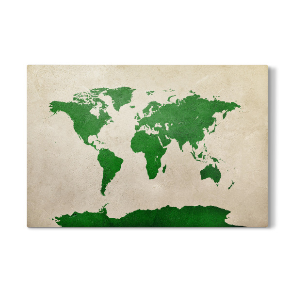Galerie-Print "World Map Green Beige" 30x20 cm artboxONE