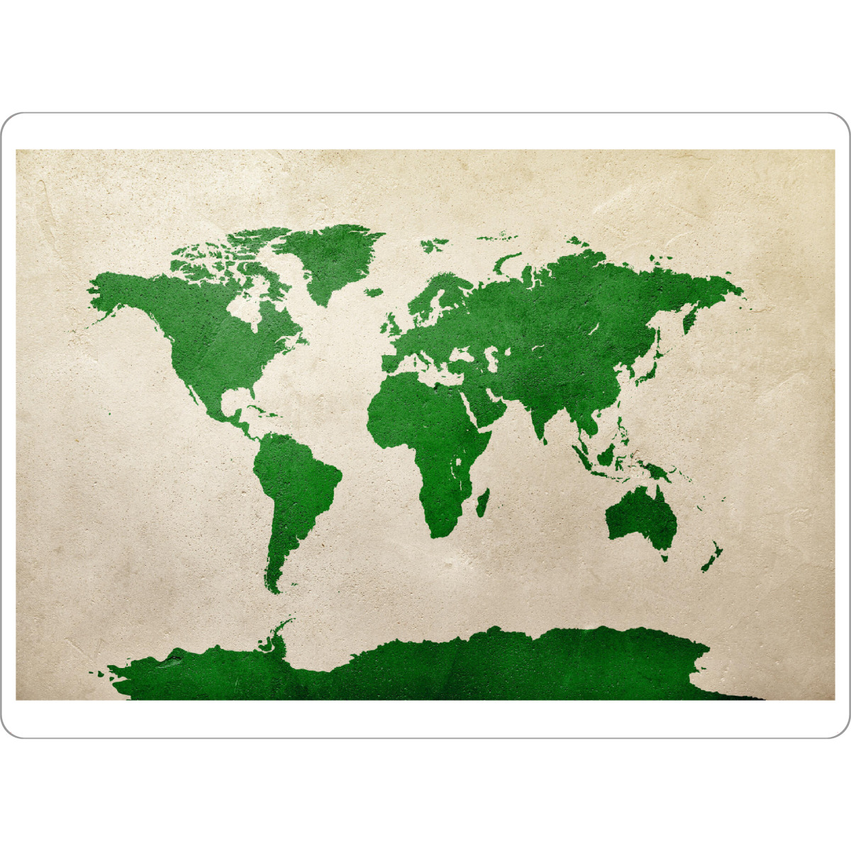 Tischset "World Map Green Beige" artboxONE - Reise,Kartografie - World map,Stadtkarte,Map,Watercolor,Painting,Karte,Weltkarte,Green,Grün
