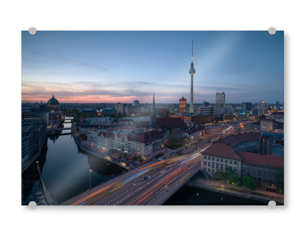Acrylglasbild "Berlin zur blauen Stunde" artboxONE - Städte,Städte / Berlin,Reise,Reise / Länder
