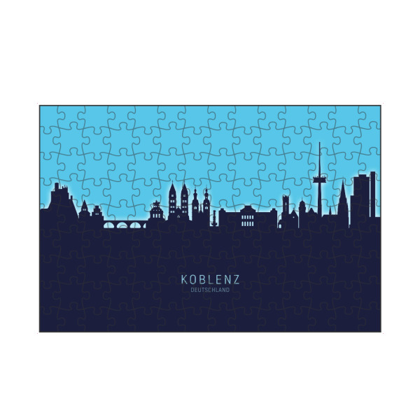 artboxONE Puzzle "Koblenz Germany Skyline Glow Blue" artboxONE - Städte