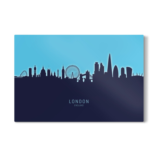 Galerie-Print "London England Skyline Glow Blue" 30x20 cm artboxONE