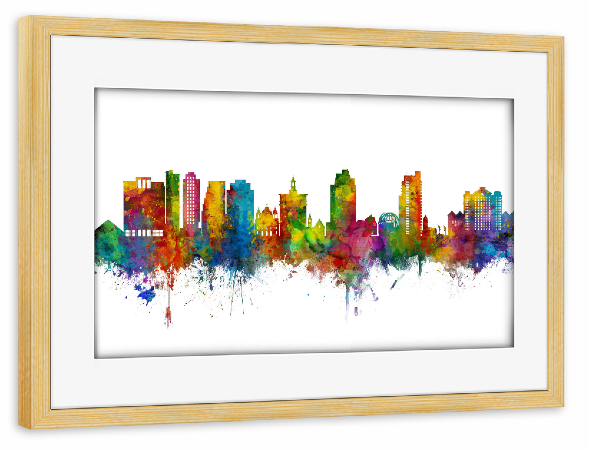 Poster mit Rahmen kiefer "San Jose California Skyline" artboxONE - Städte