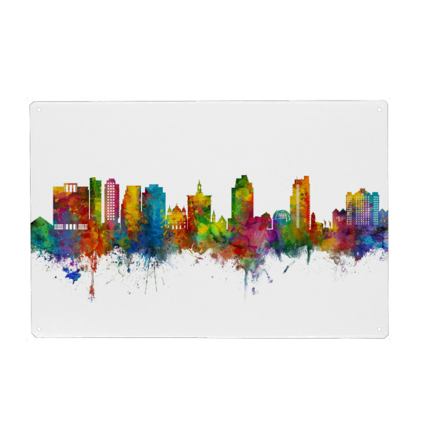 Holzbild "San Jose California Skyline" artboxONE - Städte