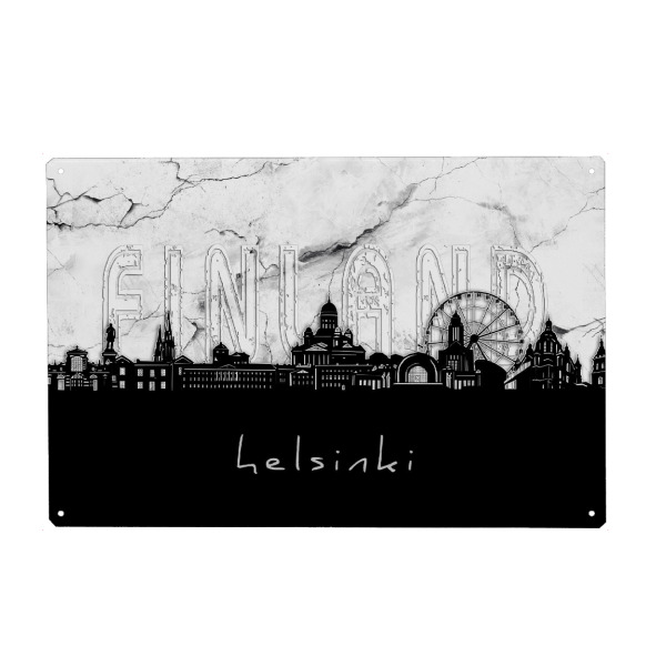 Metall Poster "Helsinki skyline glasgow" artboxONE - Städte,Reise,Architektur,Marmor