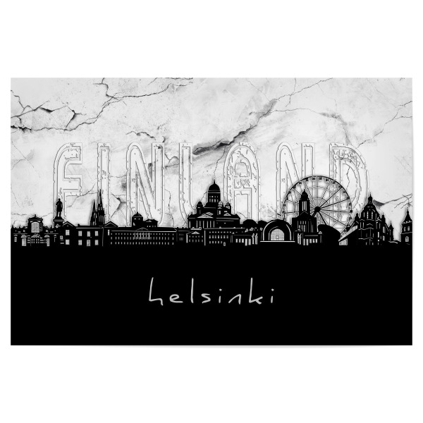 Poster 30x20 cm "Helsinki skyline glasgow" artboxONE - Städte,Reise,Architektur,Marmor