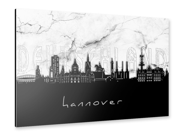 Alu-Dibond "Hannover skyline marble" 30x20 cm artboxONE