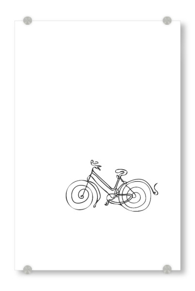 Acrylglasbild "Fahrrad Line Art - Strichzeichnung" artboxONE - Schwarzweiß