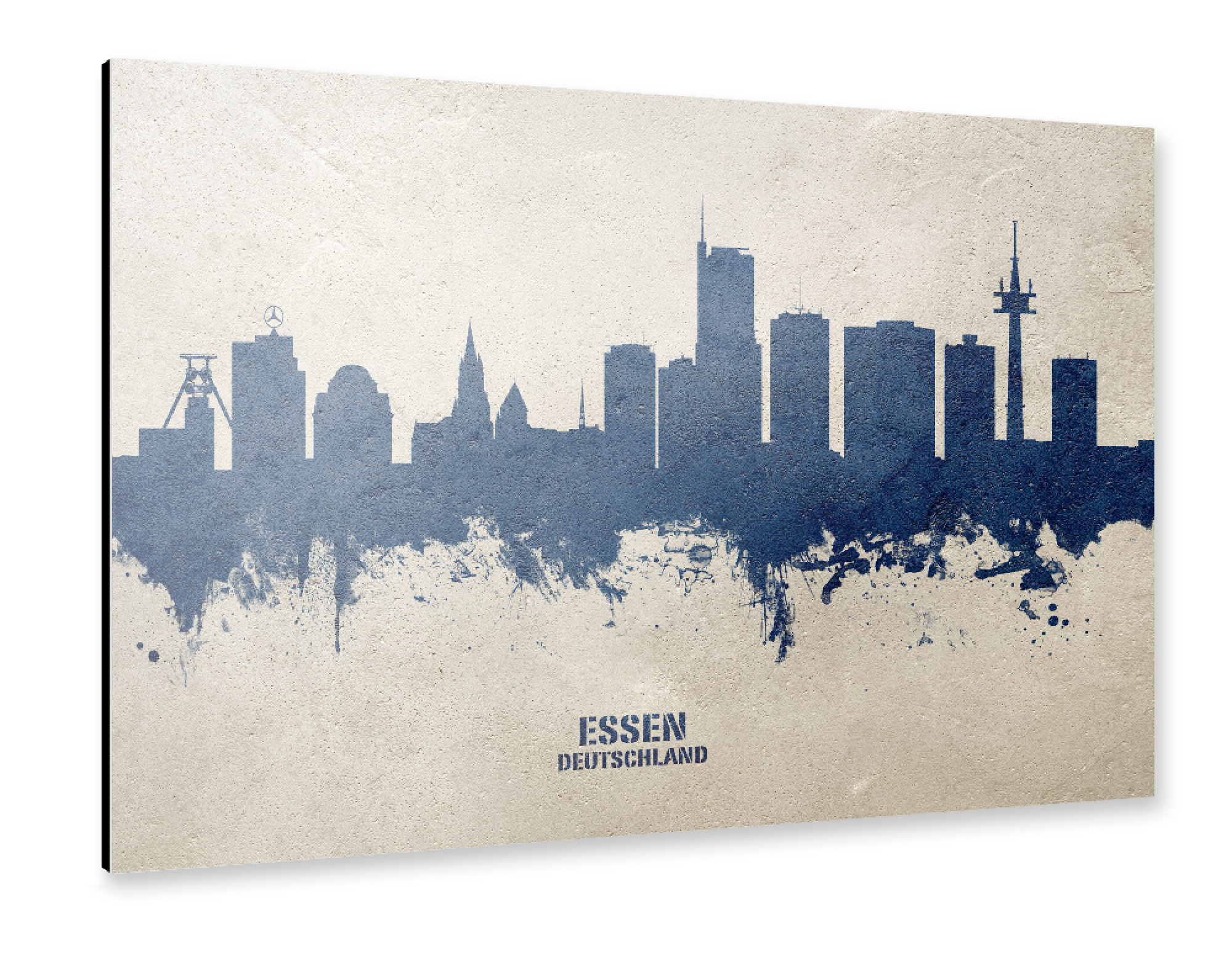 Alu-Dibond "Essen Germany Skyline PaintBlue" 75x50 cm artboxONE