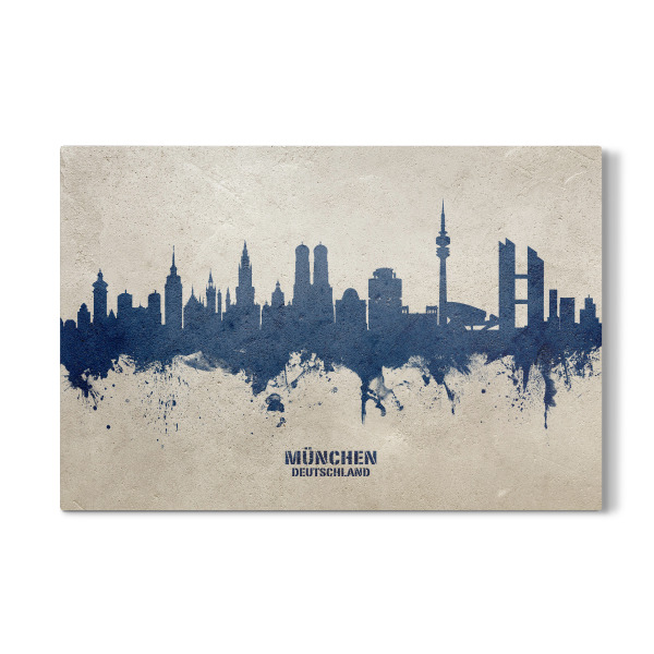 Galerie-Print "Munich Germany Skyline PaintBlue" 30x20 cm artboxONE