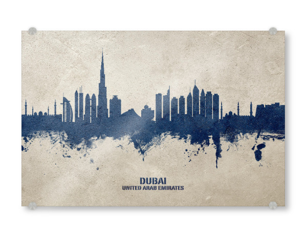 Acrylglasbild "Dubai Skyline PaintBlue" artboxONE - Städte,Städte / Dubai
