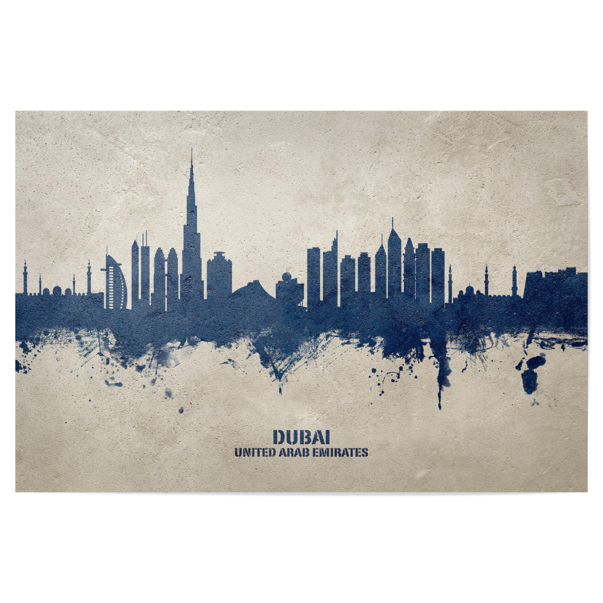 Dubai Skyline Paintblue Als Poster Bei Artboxone Kaufen